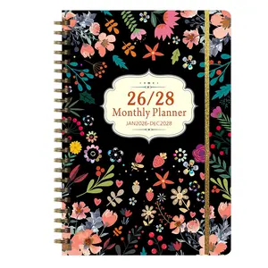 2026-2028 Planner with Floral Cover Design, Spiral Binding Calendar & Contact Pages, Large Size 21x15 Cm, Ideal Back-To-School Gift, Planner Notebook