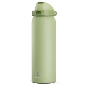 Meoky 40oz Sports Cup Stainless Steel Thermos Cup with 2-in-1 Straw & Spout Lid Leak Proof Cold for 24 Hours Cold for 24 Hours, Protective Silicone Base, for Sports Gym BPA-Free for School Valentine's Day Gift