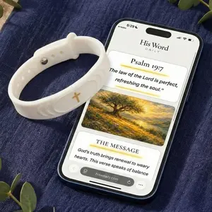 Christian Bracelet with Daily Bible Verse | Tap to Open Today's Word | His Word Daily | No App | Faith Gift for Men and Women