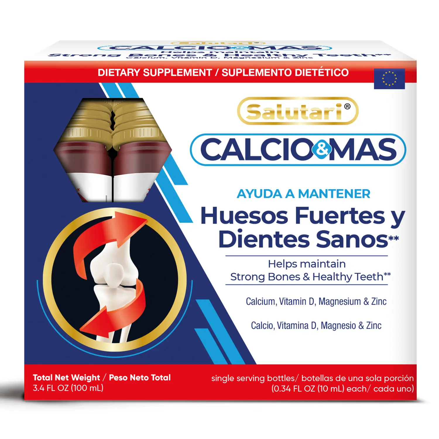 Calcio & MAS Liquid Mineral Supplement, 10 Servings – Calcium, Magnesium, Zinc & Vitamin D for Daily Nutritional Support, Men & Women