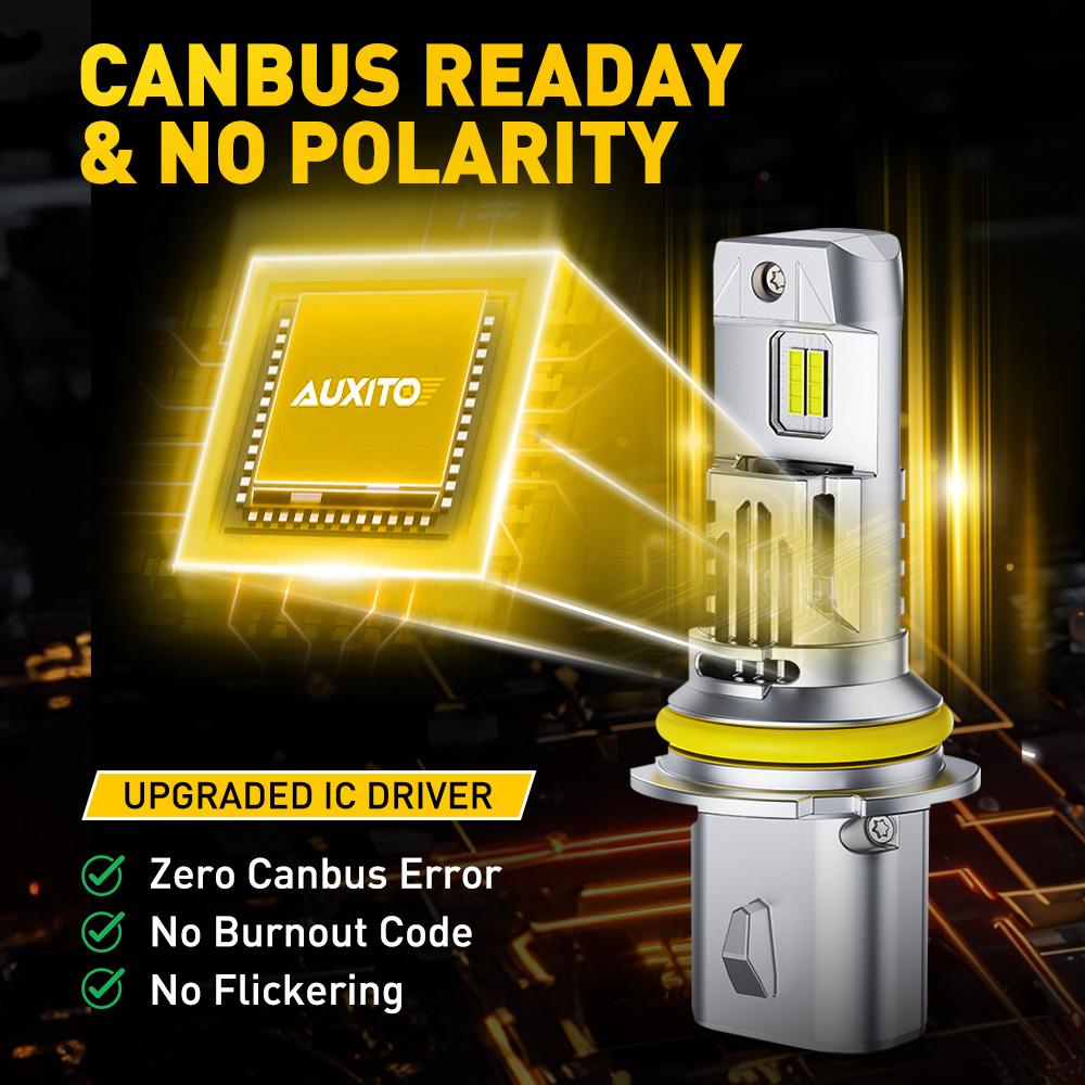 AUXITO 2026 Latest 9007 Headlight Bulbs,48000 6500K Cool White 800% Brighter, HB5 Light Bulbs for Fog Light, Non-polarity, Plug and Play, Pack of 2