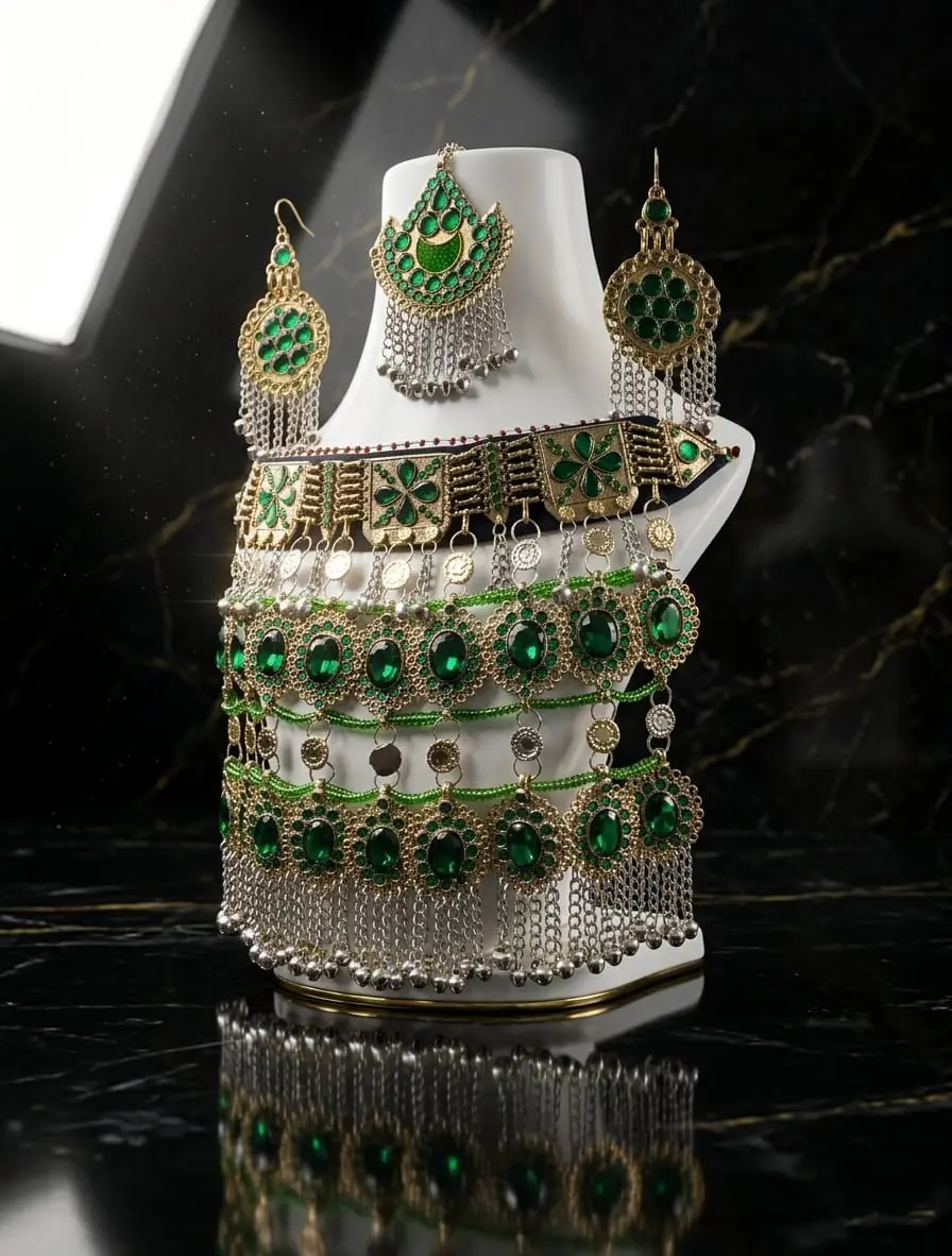 green asian jewelry set - TikTok Shop