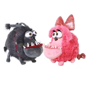 Cartoon Anime Gruenkel Dog Plush Doll Toy Pokemon Superior Long-Haired Black Kyle Dog Cute Long Hair Pink Dog Doll Girls Toy