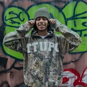 Y2K street “TTUPO” white letter print hoodie, unisex—perfect for streetwear trends and seamlessly blends hip-hop, retro, and avant-garde fashion styles. Loose Hoodie # Streetwear Set