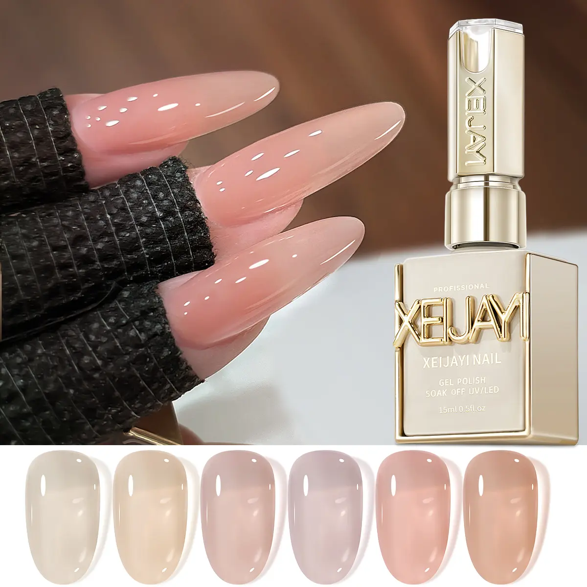 6PC*15ML New Water-sensitive Skin Beauty Ice Penetrating Naked Nail Polish 6 Color Set Firm Lasting Salon Quality Nail Art for Women DIY Design, Nail Care, Cosmetic