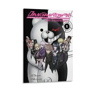 Danganronpa Monokuma Poster Print, Canvas Wall Art for Living Room, Anime-Inspired Picture for Home Decoration Canvas Poster Bedroom Decor Sports Landscape Office Room Decor Gift Frames Ornaments Artistic Photo