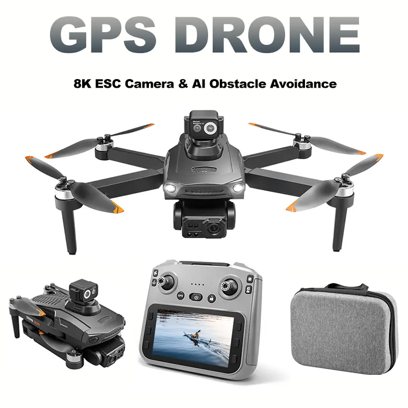 YCMDCGIE Professional 8K GPS Drone: 3-Way AI Obstacle Avoidance, Foldable Quadcopter with Upgraded Screen, Brushless Motor & 50 Mins Long Endurance