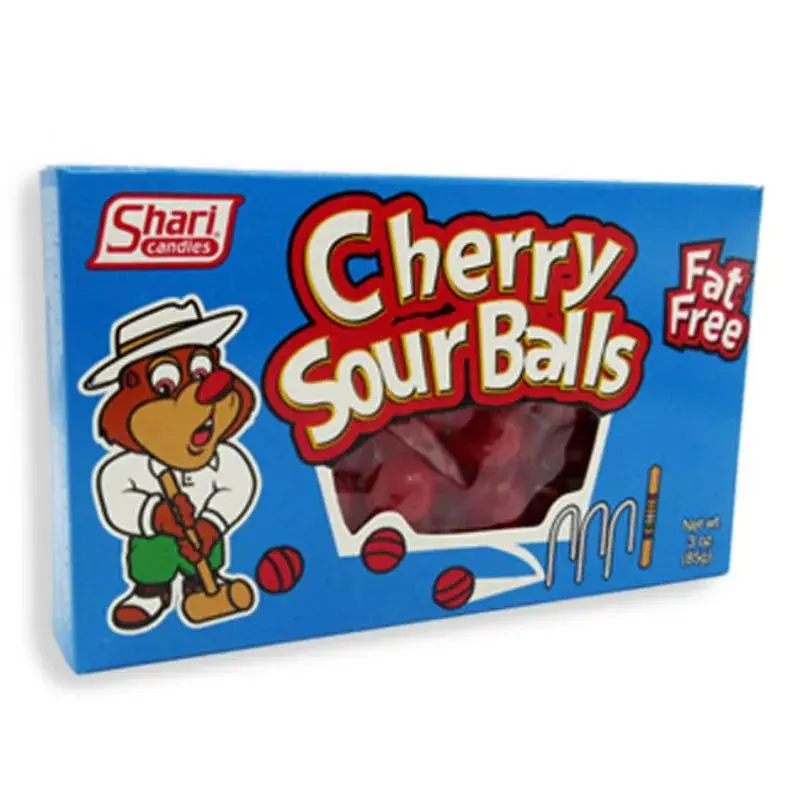 Shari Candies Cherry Sour Balls Candy Theater Box: 12-Piece Case Shari Candies Cherry Sour Balls Candy Theater Box: 12-Piece Case
