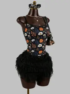 Women's Summer Plant Print Halter Top, Adjustable Buckle Design, Suitable for Home and Outdoors, Ladies' Casual Wear