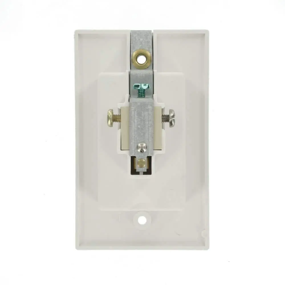 15 Amp Residential Grade 1-Gang Recessed Single Outlet with Clocked Hanger Hook, White 688-W