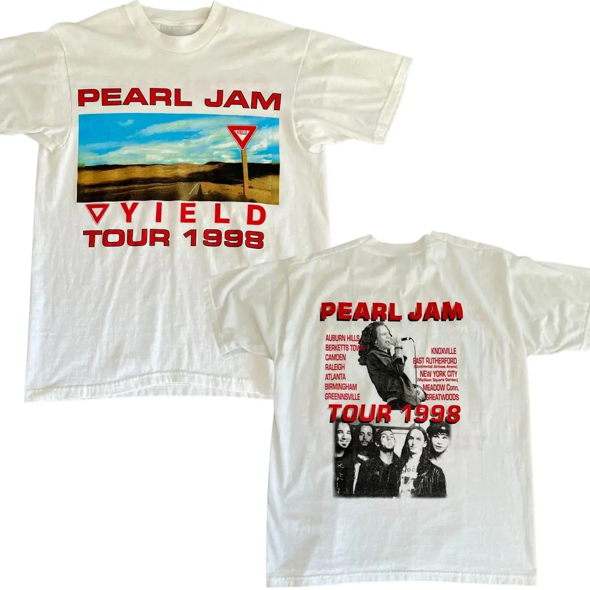 Vintage Pearl Jam Yield Tour 1998 Graphic Tee, Classic Rock Band
