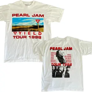 Vintage Pearl Jam Yield Tour 1998 Graphic Tee, Classic Rock Band Shirt, pearl jam shirt, graphic tees, vintage shirts, Crew Neck