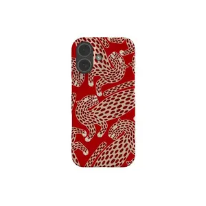 [New Arrivals]Abstract Leopard Scatter Phone Case: Red; Wild Cat Design