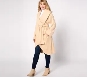 Attitudes by Renee French Terry Belted Wrap Cardigan