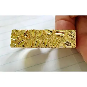 14K Gold Plated Double Finger Ring, Exquisite Carved Statement Ring, Unisex Fashion Jewelry