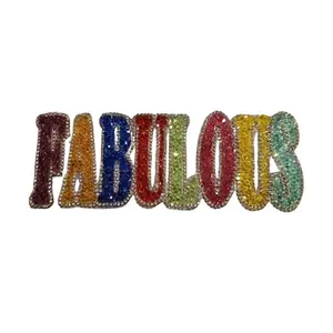 Patch Party Club, Colorful, Blinged Out "Fabulous" Rhinestone Patch with Adhesive, Rhinestone Applique, Size 8" Czech Rhinestones, DIY Applique
