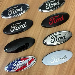 Ford 7inch Emblem Logo Nameplate Front Grille Rear Tailgate Badge for F150 F250 F350 F450 F550 Escape Excursion Expedition Freestar Freestyle Ranger High Performance ABS Chrome Finish