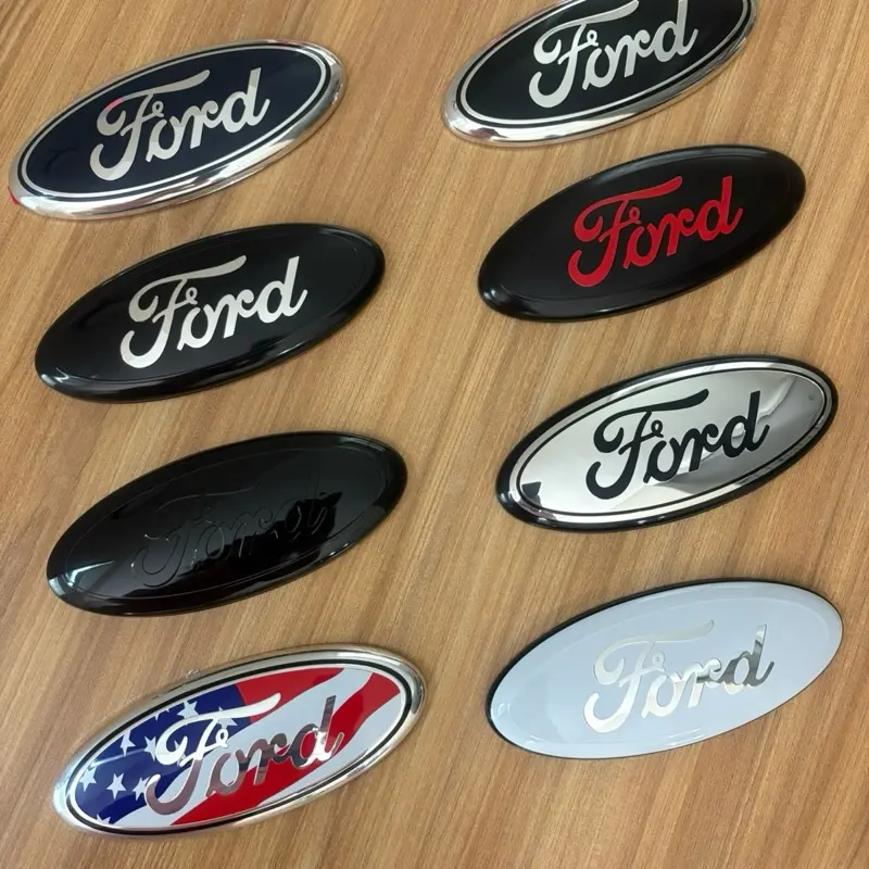 Ford 7inch Emblem Logo Nameplate Front Grille Rear Tailgate Badge for F150 F250 F350 F450 F550 Escape Excursion Expedition Freestar Freestyle Ranger High Performance ABS Chrome Finish