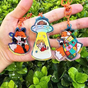 Project Hail Mary Grace & Rocky Dangling Acrylic Keychain, Chibi Fan Art Charm