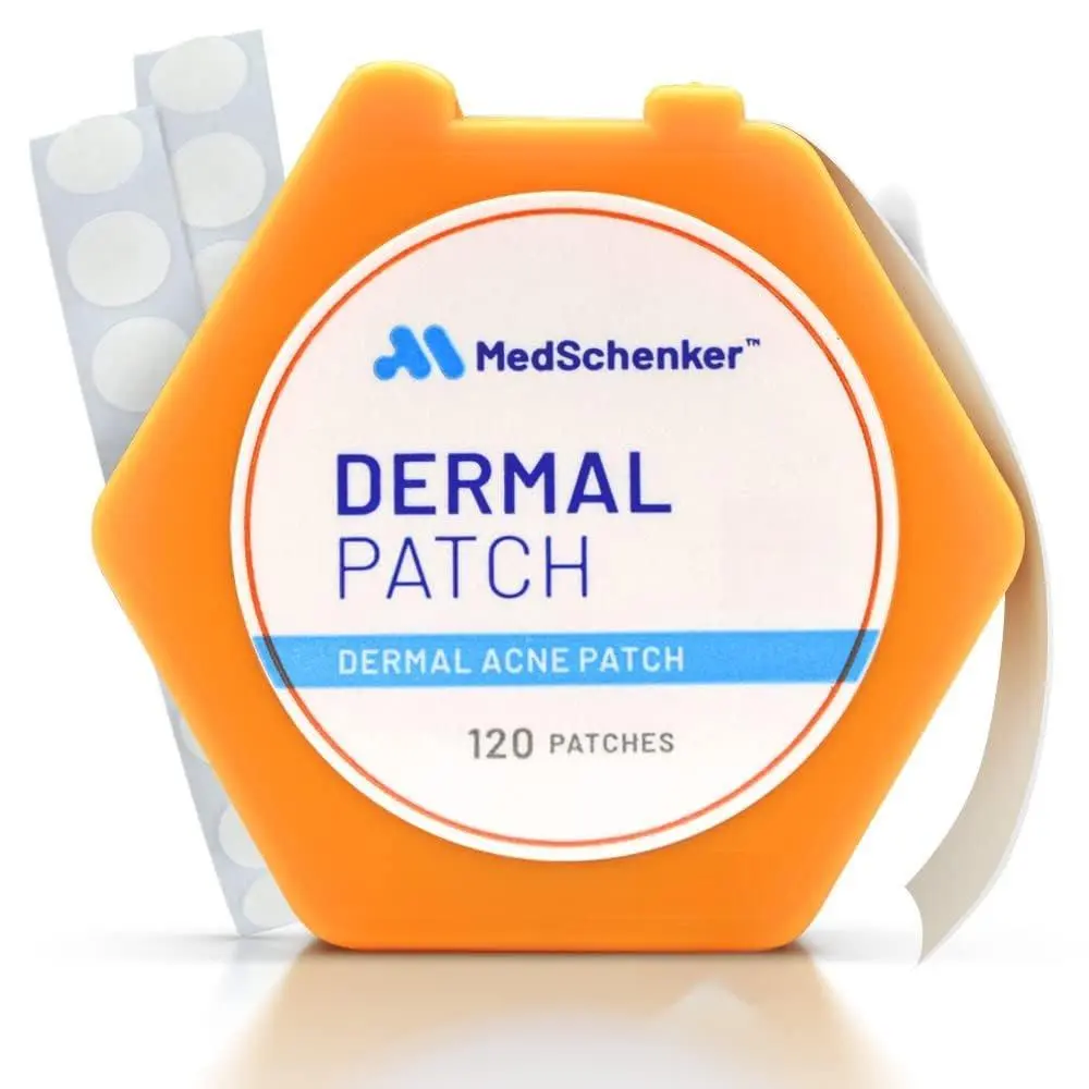 Dermal Acne Patches for Face and Body - On the Go Carrying Case - Hydrocolloid Korean Acne Scar Treatment for Face - Skin Clearing Zit Patches for Face - 120 Ct. (10 mm)