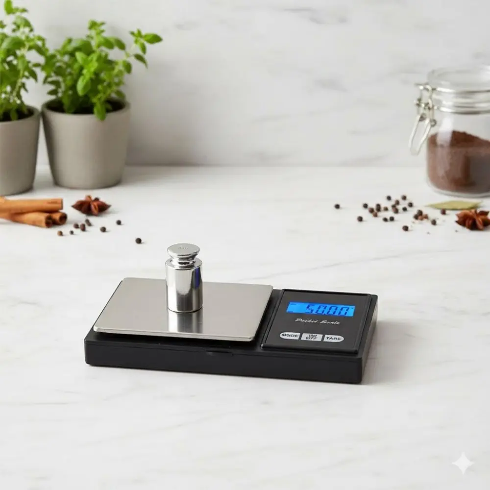 Mini High Precision Stainless Steel Digital Scale: Jewelry Gold Gram Scale, Portable Home Kitchen Food Scale, Lab Precision Weighing Tool, Outdoor Camping Travel Mini Scale with Anti-Slip Base, Balance Scale, Grams Scale