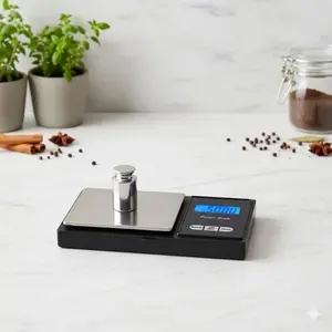 Mini High Precision Stainless Steel Digital Scale: Jewelry Gold Gram Scale, Portable Kitchen Food Scale, Lab Precision Weighing Tool, Outdoor Camping Travel Mini Scale with Anti-Slip Base, Balance Scale