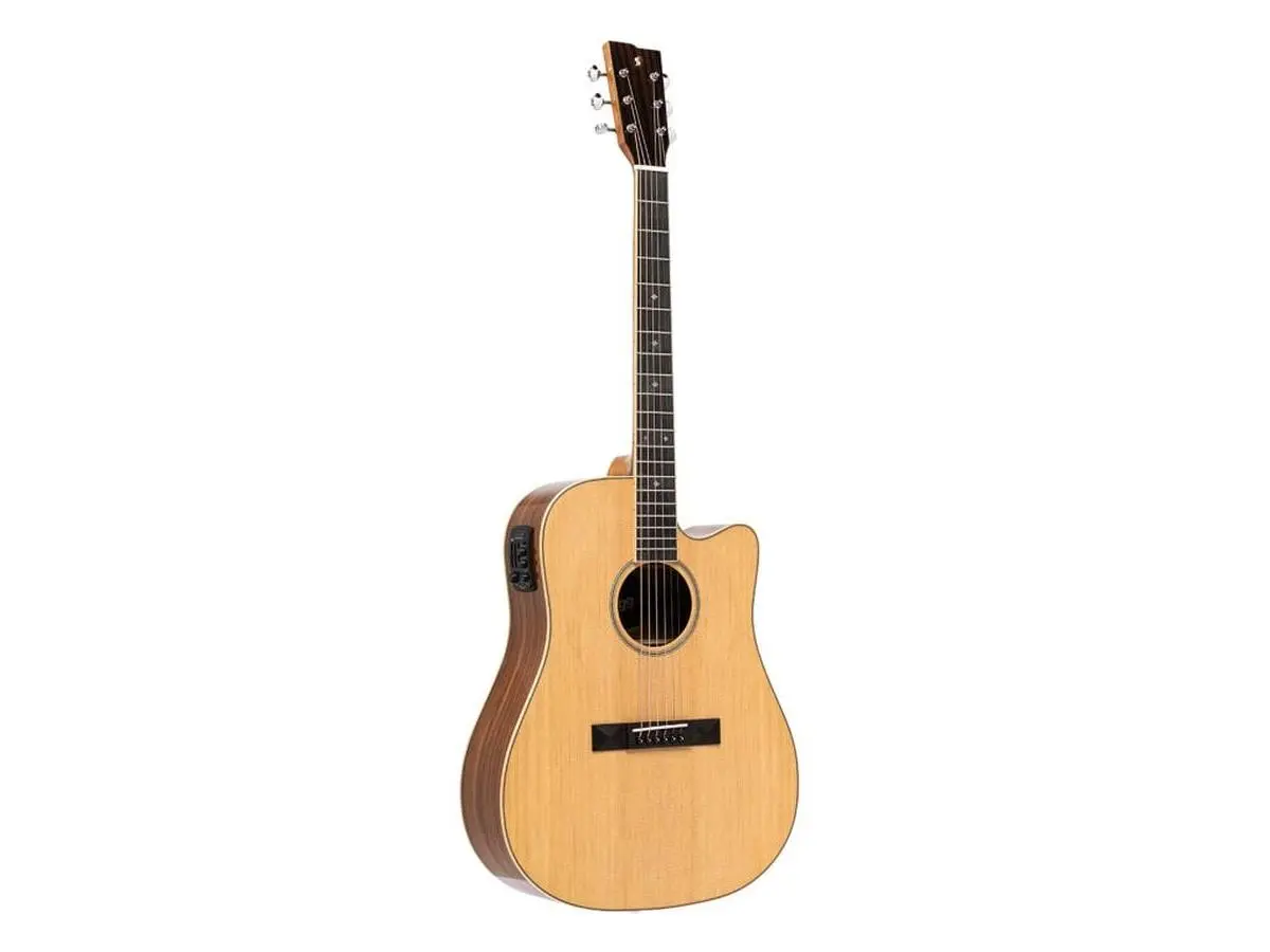 212 MAIN 27344 Affordable Cutaway Dreadnought Electro-Acoustic Guitar - Spruce Top, Acacia Body, Affordable Guitar