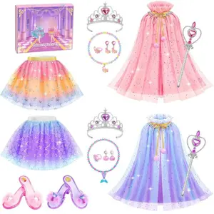 Mother Day Gift Princess Dress Up Toys Jewelry Boutique, Girls Dress Up Shoes Role Play Gifts, Pretend Play Clothes Accessories With Princess Mermaid Theme Costumes Birthday Party Favors For Little Girls Aged 3 4 5 6