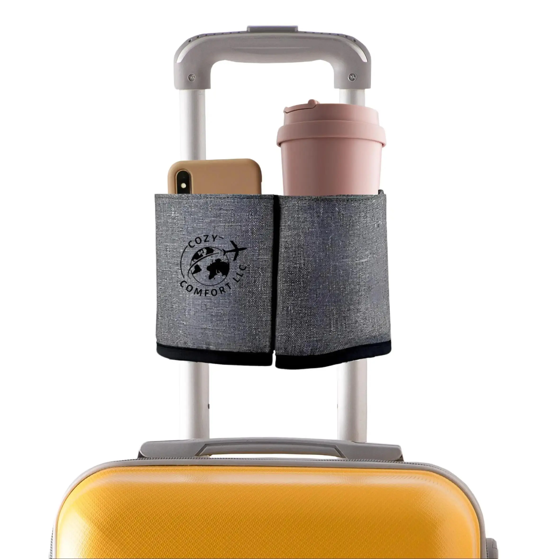 Luggage Cup Holder for Suitcases | Hands-Free Travel Accessory for Coffee, Water, & Soda | Perfect for Tourists, Flight Attendants, & Business Travelers