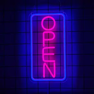 LED Neon Open Sign,  Business Hour Sign, Powered by USB with Switch, LED Display Window Lights for Cafe Bar Hotel Salon Bookstore Restaurant Grocery Shop Store Wall Decor
