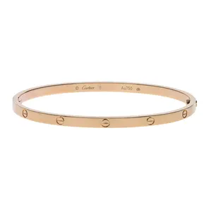 Pre-owned Cartier Love Small Model Bangle Bracelet Size 18