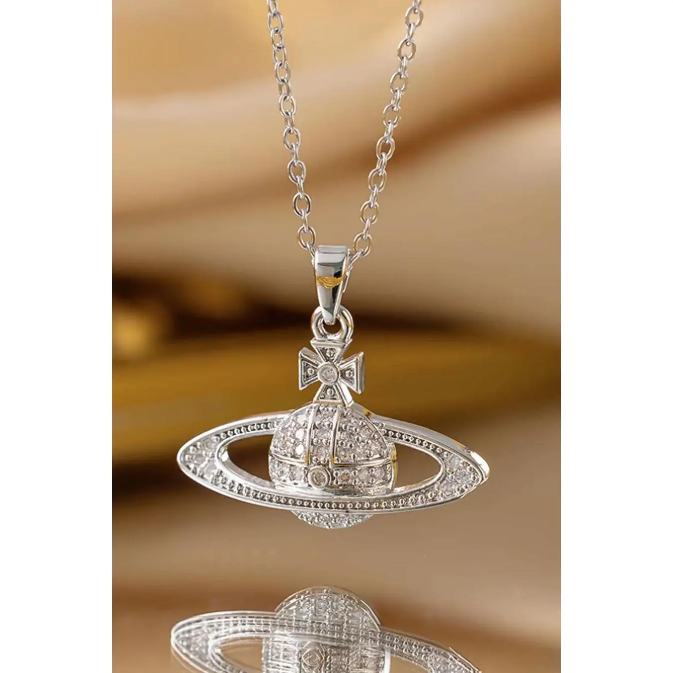 Y2K Spaceship Pendant Necklace