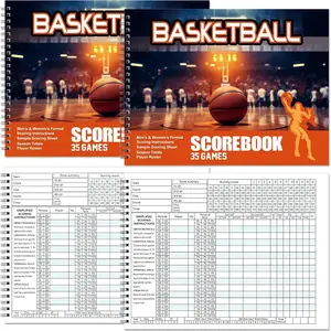 2 count Basketball Scorebook 35  Score Keeping Book Side by Side 2026 League Stats Basketball Pad for High School Middle School Coaches Adult Youth