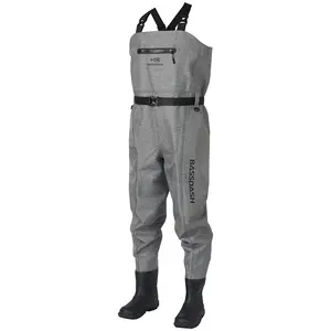 Bassdash 3D Boot Foot Game Wader Heather Grey Ultra High Strength PVC Fishing Hunting Chest Waders for Men