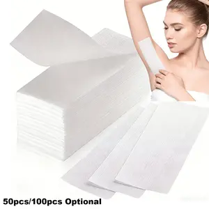 50pcs/100pcs paper hair removal wax strips, suitable for arms, legs, lips, eyebrows, underarms and other parts, unisex for men and women, Waxing Strips