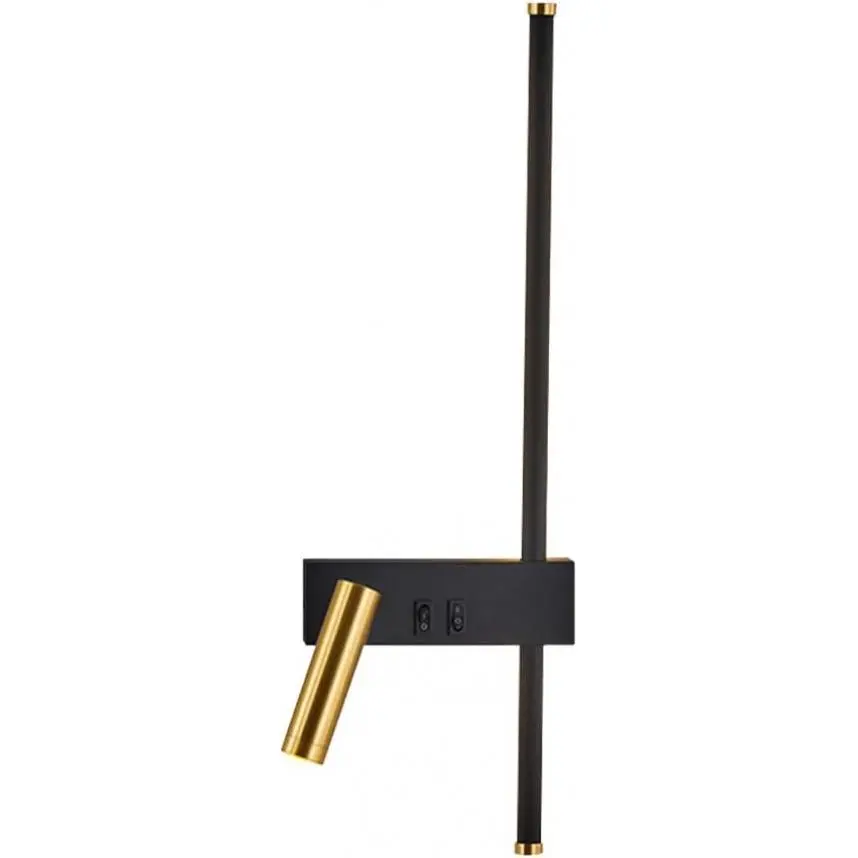 13W Modern LED Long Strip Wall Sconce Hardwired, 975LM Black Metal Linear Vanity Lights, 19.7" Long Indoor Wall Light with Spotlight for Bedroom Living Room Hallway Stairway, 3000K