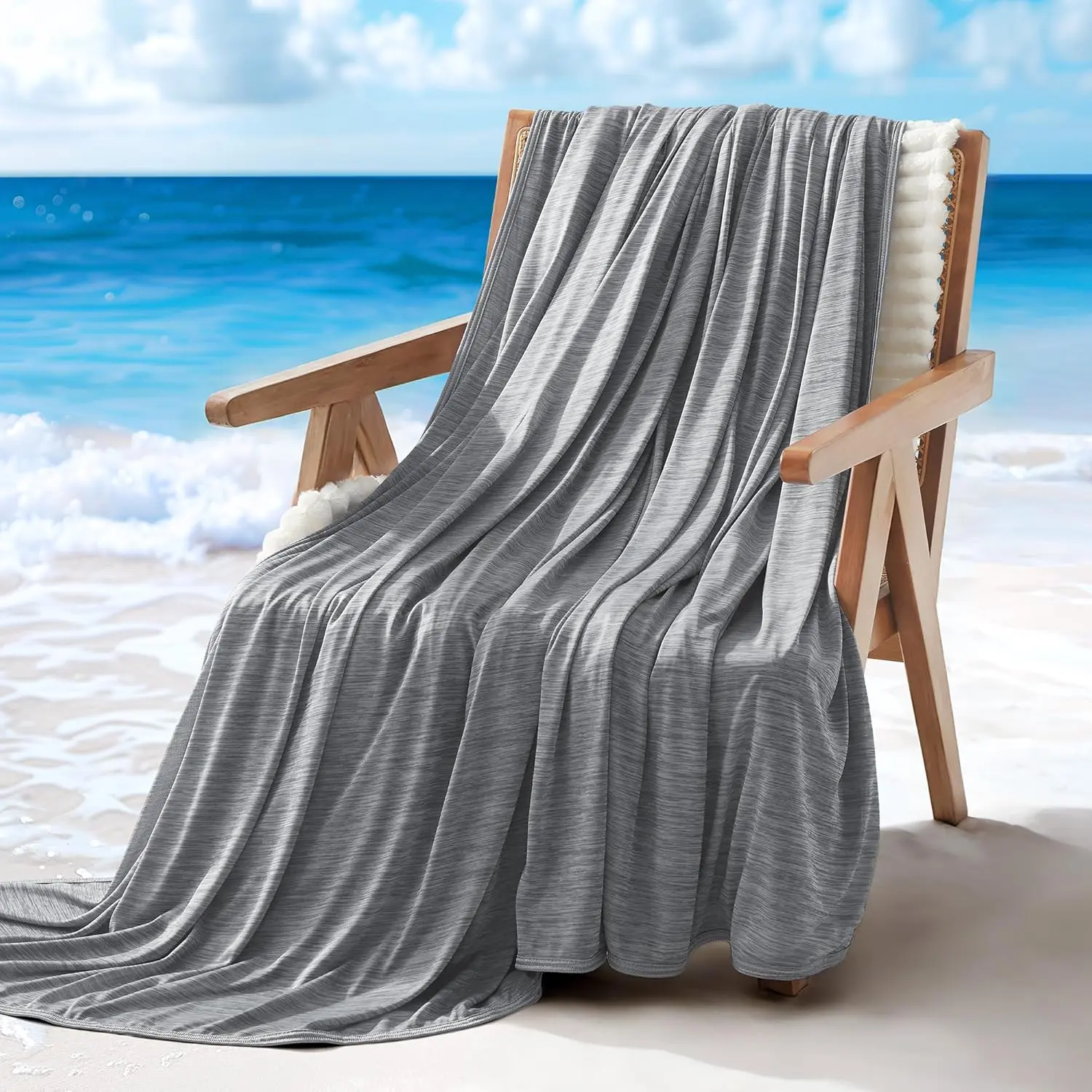 Nanotex Cooling Blanket for Hot ers, Double-Sided Cold Blanket  Size for Bed, Lightweight Summer Blankets for ing (Dark Grey, 90''x108'')