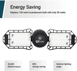 High-Lumen LED Bulbs, Energy Efficient, Easy to Install, Garage, Workshop, Basement (10,000 Lumen LED Bulb, 90W, Adjustable Panel Cob LED Light Bulb, E26)