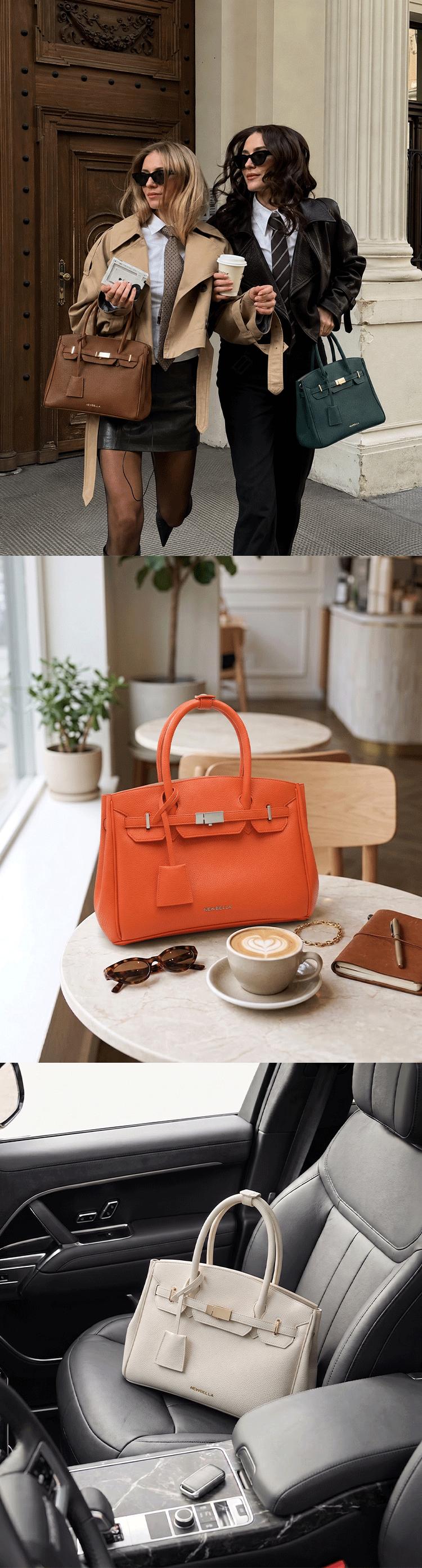 NEWBELLA Miranda Women's S Size Top Handle PU Leather Minimalist Tote Bag - Stylish Handbag, Everyday Accessory for Women, Bags,back to school,back to school haul