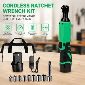 Lithium-ion Electric Ratchet Wrench, Special for Auto Repair and Truss Work, 90-Degree Right Angle Electric Wrench, High-Torque Rechargeable Model, 12V Lithium-ion Angle Ratchet Wrench
