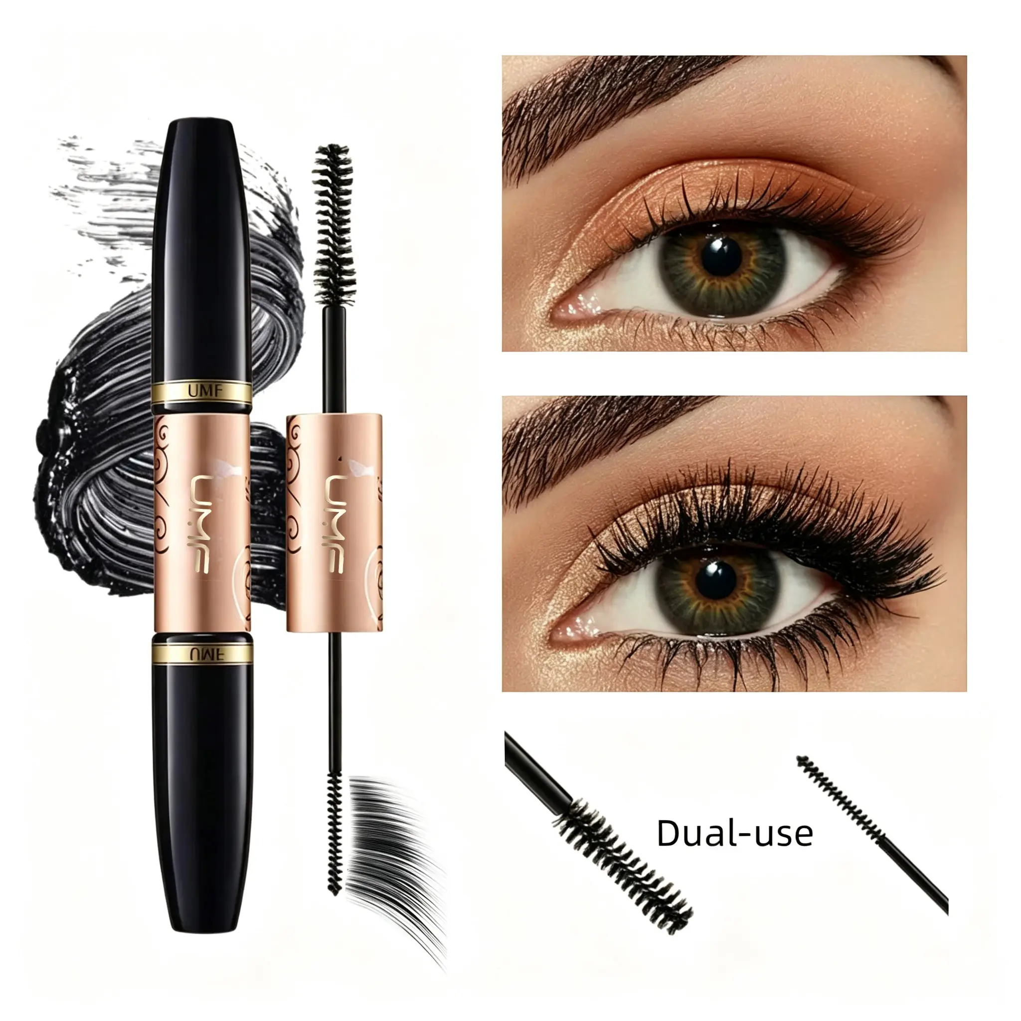 Bottom Tube Mascara - Water Resistant Lip Gloss-Infused Cosmetic for Dramatic Lashes, Volume, Length Enhancement, Radiant Pigment, Youthful Glow-Up Makeup, Long Bottom Lashes Mascara, Lash Volume Mascara