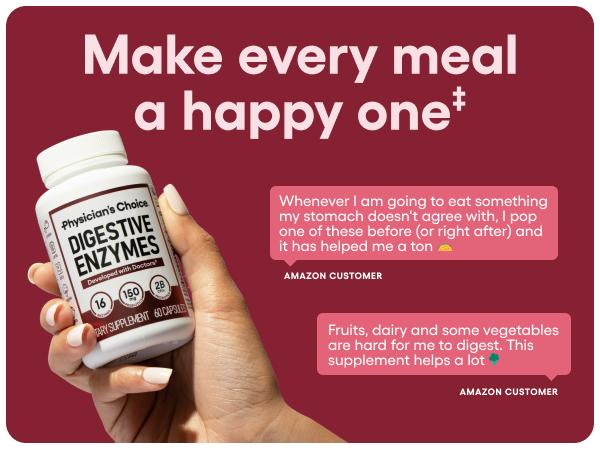 Physician's Choice Digestive Enzymes - Bloating & Mealtime Discomfort Support with Probiotics + Prebiotics for Digestion & Gut Health Physician's Choice Digestive Enzymes - Bloating & Mealtime Discomfort Support with Probiotics + Prebiotics for Digestion & Gut Health