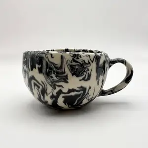 Ink Storm • Nerikomi Porcelain Medium Mug • 6-8 oz