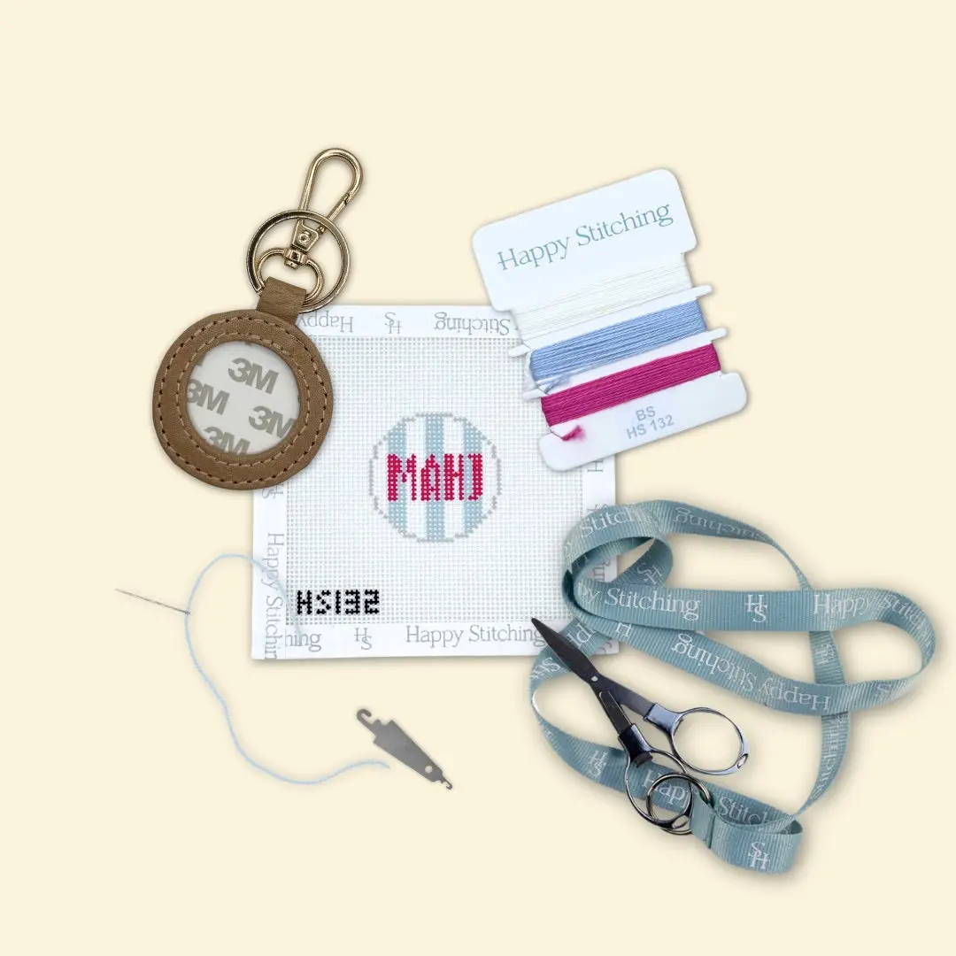 Happy Stitching - The Mahj Fob Needlepoint Key Fob Kit - All In One Self Finishing Needlepoint kit - Mahjong Gift