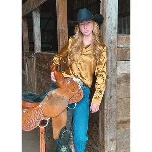 Gold Satin Rodeo Shirt