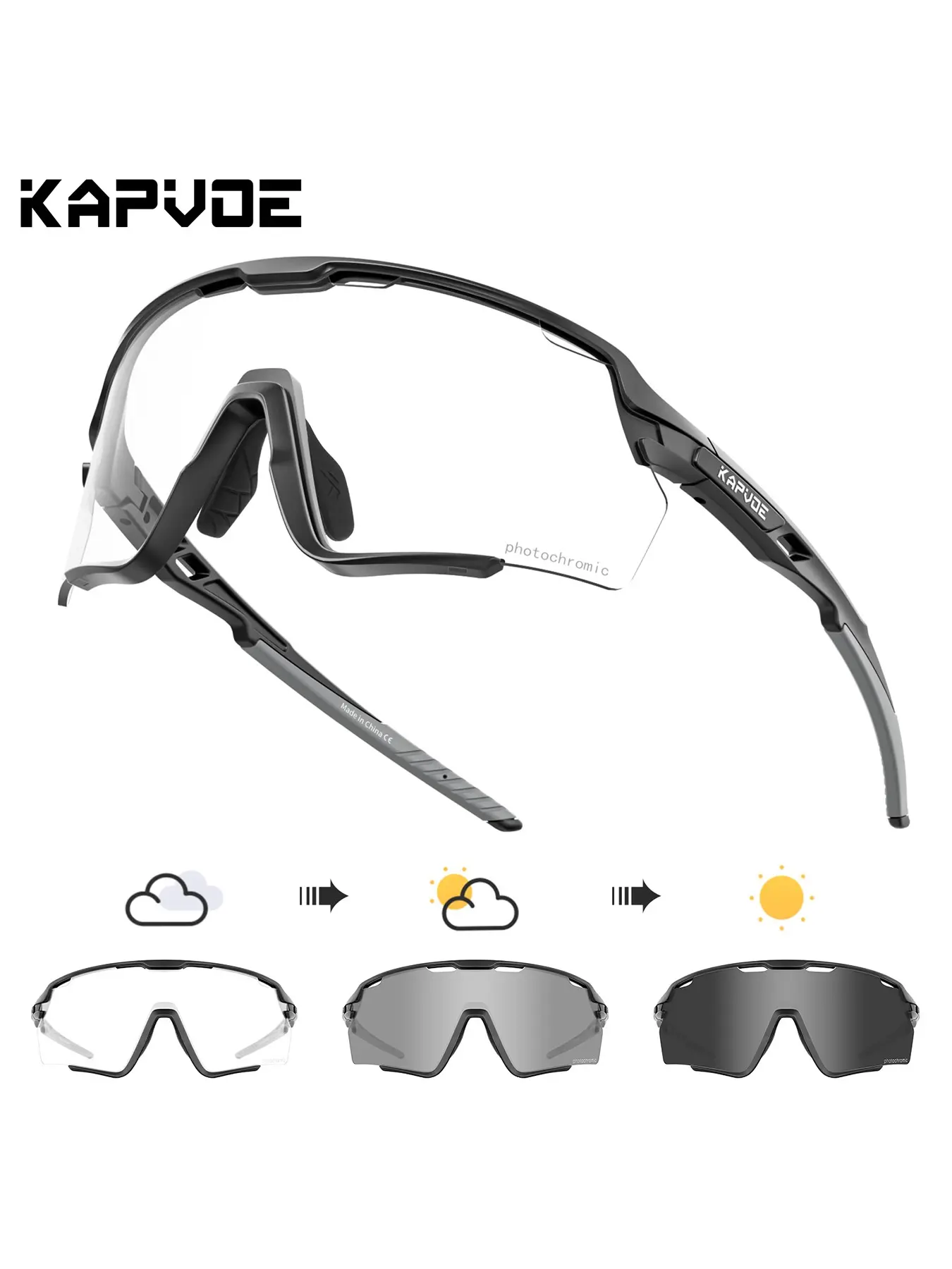 1pc KAPVOE Fashion Active Sports Glasses Cycling Glasses for Man MTB Bike Glasses Luxury Women Driving Glasses Outdoor Travel Golf Goggles Windproof Outdoor Eyewear Sports Eyeglasses