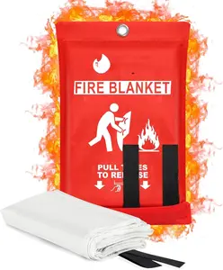 Lancryen 2025 Emergency Fire Blanket 40"x40" Fiberglass Flame Retardant for Home Kitchen School Grill Car Office Warehouse High-Temperature Resistant Fire Suppression Fabric emergency fire blanket