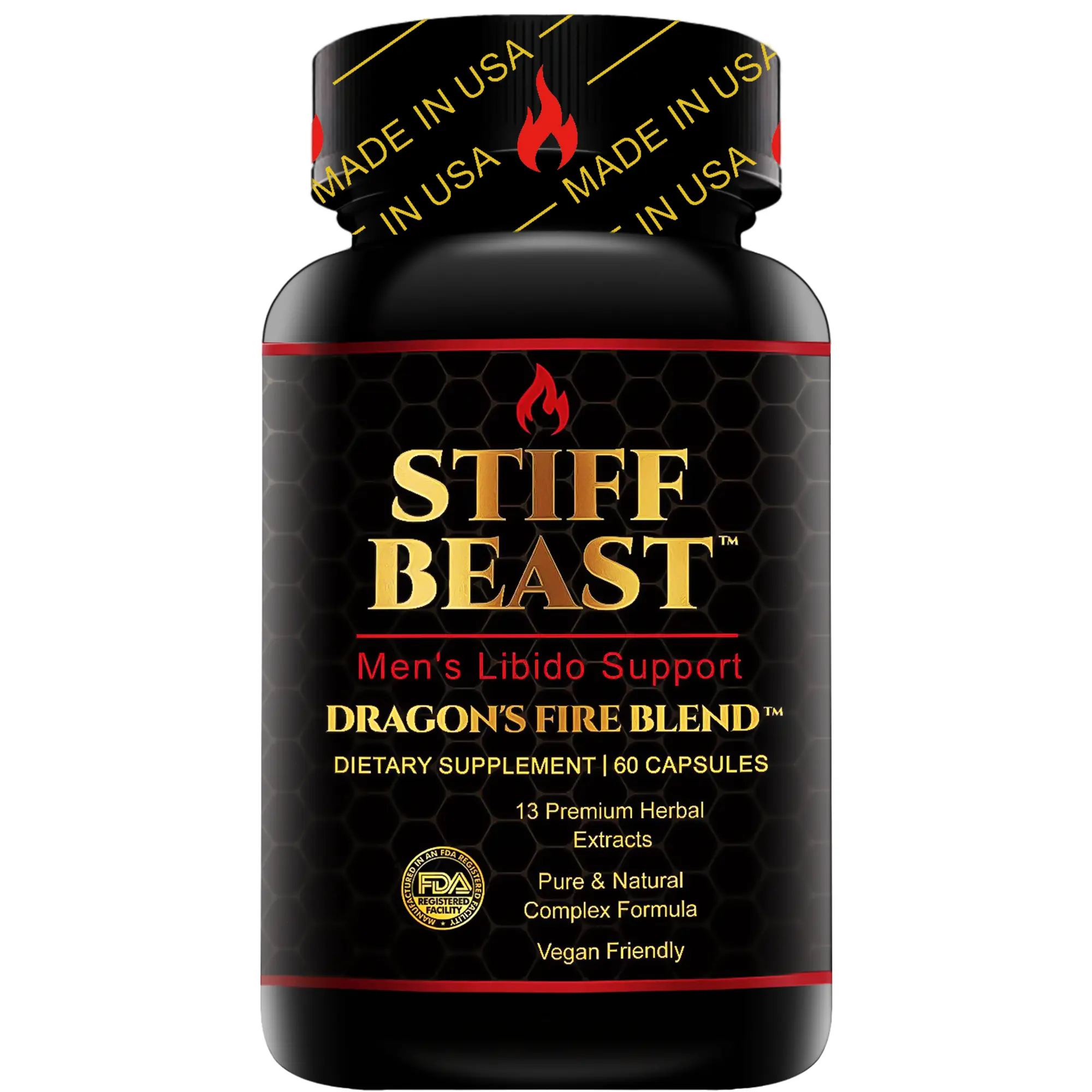 STIFF BEAST Nutritional Energy Supplement with 13Premium Herbal Extracts