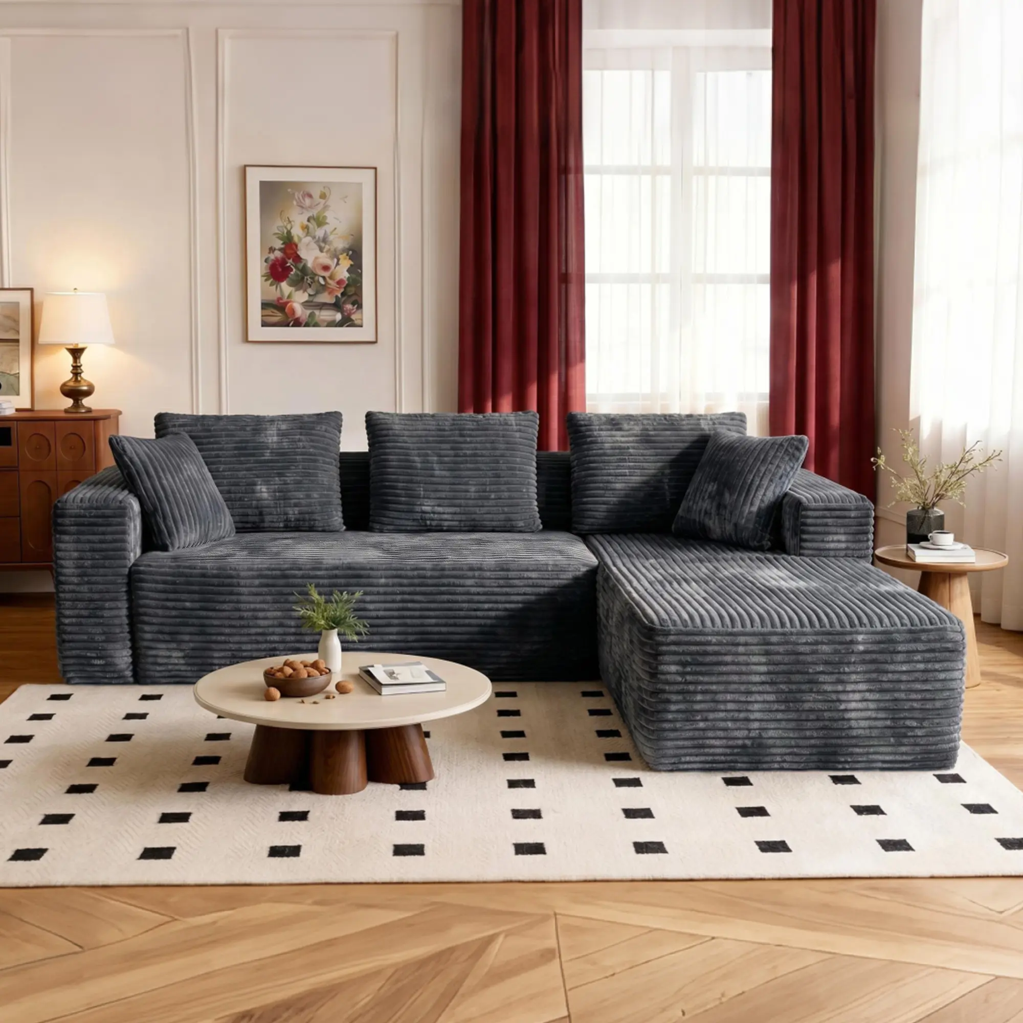106in-Gray Right Chaise