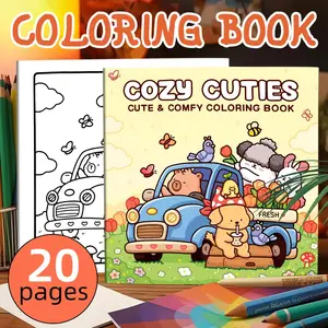 1PC Cozy Cuties Coloring Book, 20 Pages Single-Sided, Perfect Gift for Christmas, Thanksgiving, Valentine's Day, Birthday